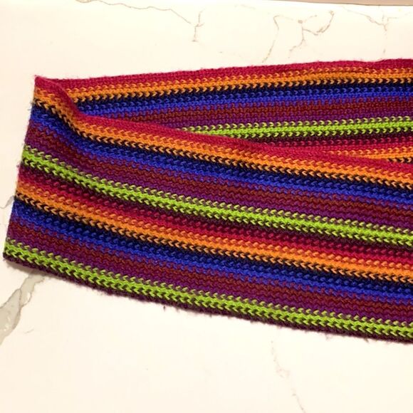 Claire’s | Multi Color Rainbow Women’s Acrylic Scarf - Picture 5 of 5